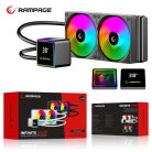 Rampage CPU Water Cooler - INFINITE V240 (Mágneses kijelző, 36,9dB max., 98,54 m3/h; 2x12cm, A-RGB LED, fehér)