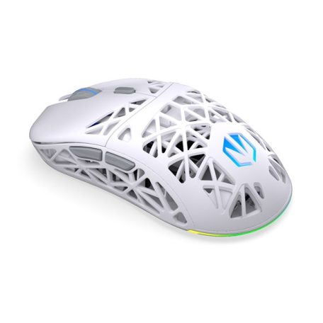 Endorfy Wireless Egér - LIV Plus Onyx White (Honeycomb, 26 000 DPI, ARGB, PixArt PAW3395, optikai, fehér) + dokkoló