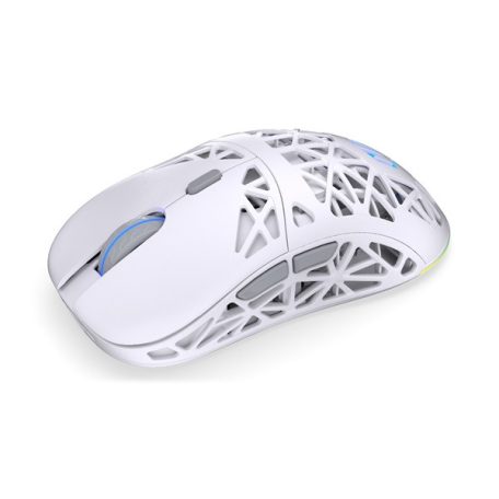 Endorfy Wireless Egér - LIV Plus Onyx White (Honeycomb, 26 000 DPI, ARGB, PixArt PAW3395, optikai, fehér) + dokkoló