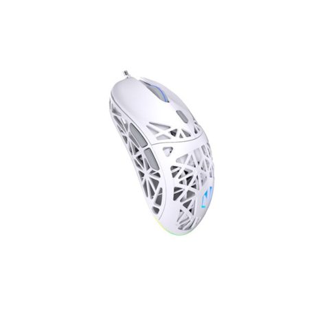 Endorfy Egér - LIV Onyx White (Honeycomb, 8000 DPI, ARGB, PixArt PAW3311, optikai, 1,8m, fehér)
