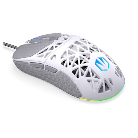 Endorfy Egér - LIV Onyx White (Honeycomb, 8000 DPI, ARGB, PixArt PAW3311, optikai, 1,8m, fehér)