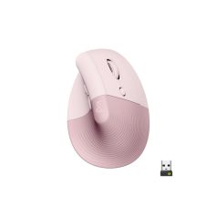   Logitech Egér - Lift (Vezeték nélküli, Optikai, 6 gomb, 4000 DPI, USB, rózsaszín, Bluetooth)