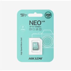   Hikvision HIKSEMI MicroSD kártya - NEO LUX 256GB microSDXC™, Class 10 and UHS-I, 3D NAND (r/w: 100 / 70MB, V30)