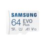   Samsung MicroSD kártya - 64GB MB-MC64SA/EU (EVO PLUS, microSDXC, UHS-I, R160, adapter, 64GB)