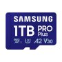   Samsung MicroSD kártya - 1TB MB-MD1T0SB/WW (PRO PLUS kártyaolvasóval, microSDXC, UHS-I, R180/W130, adapter, 1TB)