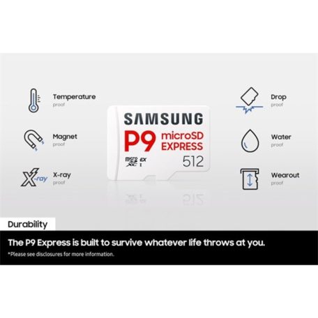 Samsung MicroSD kártya - 512GB MB-MK512T/WW (P9, Class10, PCIe Gen3.0x1, NVMe 1.3, SD 7.1, UHS-I)