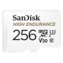   SanDisk MicroSD kártya - 256GB microSDXC High Endurance (100 MB/s, Class 10 U3, V30) + adapter