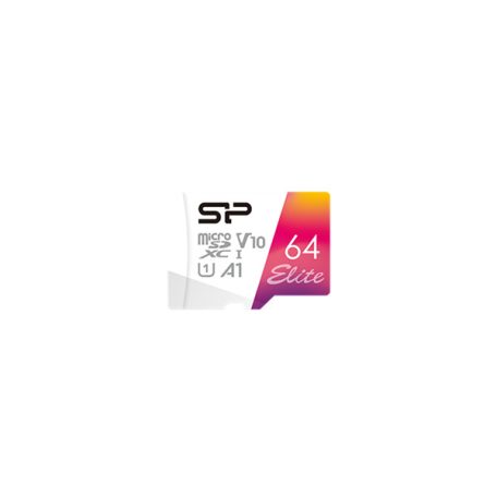 Silicon Power MicroSD kártya -  64GB microSDXC Elite UHS-1 U1 + adapter