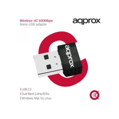   APPROX Hálózati Adapter - USB, nano, Dual-Band, 600 Mbps Wireless N (802.11b/g/n/ac)