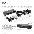 Club 3D KVM Switch - CSV-1382 (Dual HDMI, 4K60Hz, USB, PC KVM funkció, HDR, 3D támogatás)