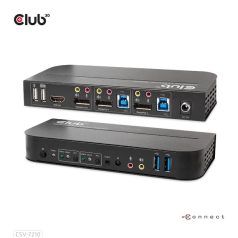  Club 3D KVM Switch - CSV-7210 (Dual DisplayPort, 4K60Hz, HDMI, KVM, IR távirányító)