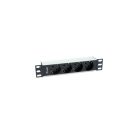 Equip Hálózati Elosztó - 333311 (Schuko, 4x Schuko, Rack 1U, 1,8m kábel, aluminium, fekete)