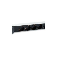   Equip Hálózati Elosztó - 333312 (C14, 6x Schuko, Rack 1U, biztosíték, 1,8m kábel, aluminium, fekete)