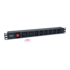   Equip Hálózati Elosztó - 333316 (C20, 6x C13 + 2x C19 , Rack 1U, 1,8m kábel, fekete)