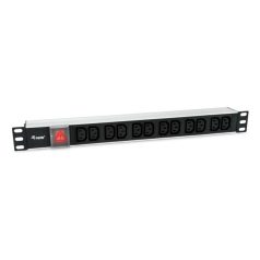   Equip Hálózati Elosztó - 333318 (Schuko, 12x C13, Rack 1U, 1,8m kábel, fekete)
