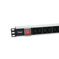   Equip Hálózati Elosztó - 333318 (Schuko, 12x C13, Rack 1U, 1,8m kábel, fekete)