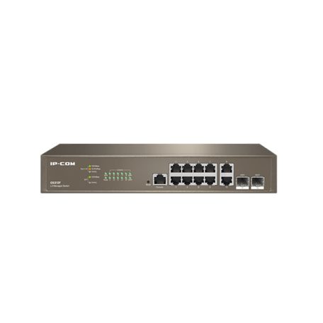 IP-COM Switch Vezérelhető - G5312F (10x1Gbps; 2x SFP; 1x console port; L3)