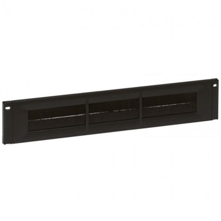 Legrand vízszintes fésűs rendező panel - 2U, 19", átmenő kivágással, gyorspánttal rögzítés, műanyag, LCS2