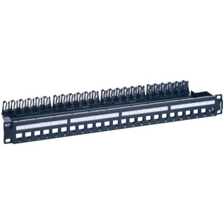 Legrand Patch panel  - 1U-19" (modulok nélkül) 24db x RJ45 port fogadására fém kábeltartóval LinkeoC