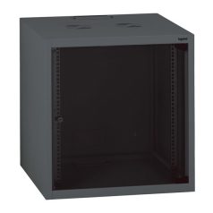   Legrand Rackszekrény - 19" fali kivitel (6U, 362x600x450, antracit, egyrekeszes, üvegajtós, készre szerelt, max.18 kg)