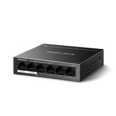   Mercusys Switch  PoE - MS106LP (6 port 100Mbps; 4 af/at PoE+ port; 40W; 250m; fém ház)