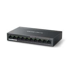   Mercusys Switch  PoE - MS110P (10 port 100Mbps; 8 af/at PoE+ port; 65W; 250m; fém ház)
