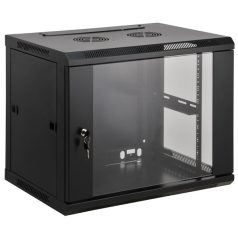   Manhattan Rackszekrény - 19" fali kivitel (6U, 370 (h) x 600 (w) x 600 (d) mm, Összeszerelt, Fekete)