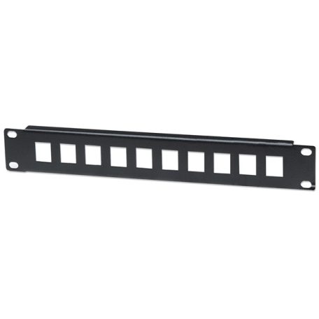 Manhattan Patch panel - Üres patch panel, 10 portos, 10" 1U, Fekete