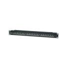 Manhattan Patch panel - CAT6 FTP árnyékolt patch panel, 24 portos, 1U,  Fekete