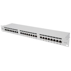   Manhattan Patch panel - CAT6A FTP árnyékolt patch panel, 24 portos, 1U,  Szürke