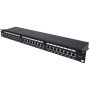   Manhattan Patch panel - CAT6A FTP árnyékolt patch panel, 24 portos, 1U,  Fekete