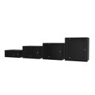 S-Link Rackszekrény - 4U 19" fali kivitel (190x530x400mm, ablakos, Flatpack, Fekete