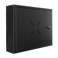   S-Link DVR szekrény - SL-DVR01 fali kivitel (450x350x100mm, ablakos, Flatpack, Fekete)