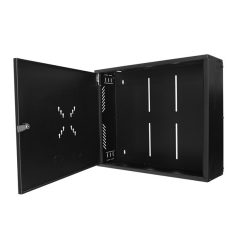   S-Link DVR szekrény - SL-DVR02 fali kivitel (550x450x150mm, ablakos, Flatpack, Fekete)