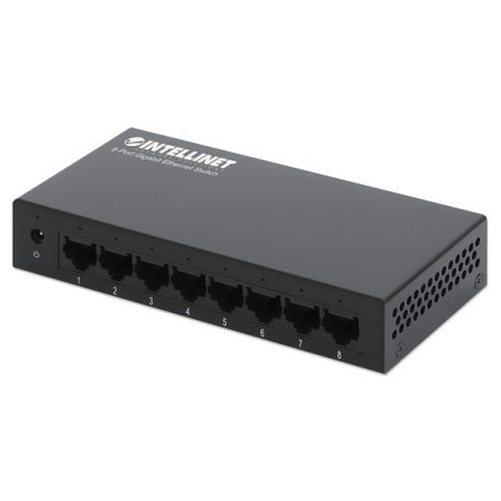 Manhattan Switch - 8 port, 1Gbps, fém ház, IEEE 802.3az, Fekete