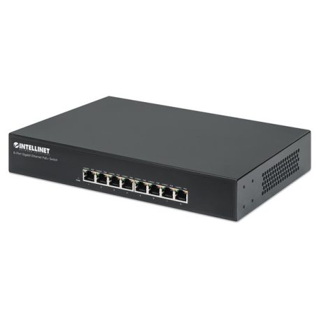 Manhattan Switch PoE - 8 port, 8db 1Gbps PoE+, rack, 802.3at/af, 140W