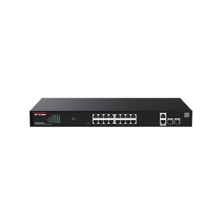 IP-COM Switch Menedzselhető PoE - G2220P-16-250W (16x1Gbps + 2x1Gbps Uplink + 2xSFP;  16af/at PoE+ port; 250W; rack)
