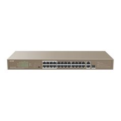   Tenda Switch PoE - TEF1126P-24-250W V2.0 (24x100Mbps; 2x1Gpbs; 1xSFP Combo; 24 af/at PoE+ port; 250W)