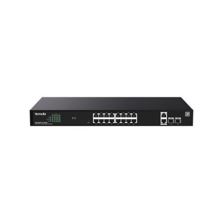 Tenda Switch Menedzselhető PoE - TEG2220P-16-250W (16x1Gbps + 2x1Gbps Uplink + 2xSFP;  16af/at PoE+ port; 250W; rack)