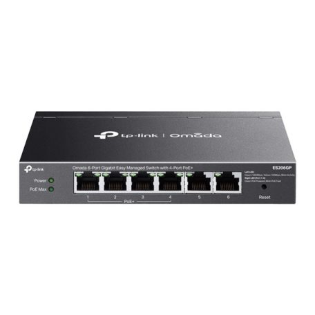TP-Link Switch Menedzselhető PoE - ES206GP (Omada; 6x 1Gbps; 4x af/at PoE+ port; 65W)