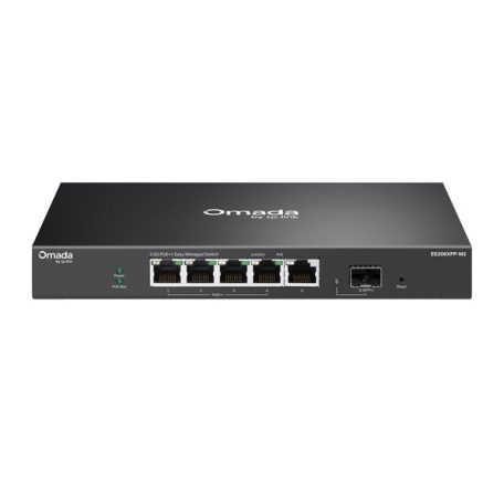 TP-Link Switch Menedzselhető - ES206XPP-M2 (Omada; 5x 2,5Gbps; 1x 10Gbps SFP+ port; 4x 802.3af/at PoE++ port; 120W PoE)