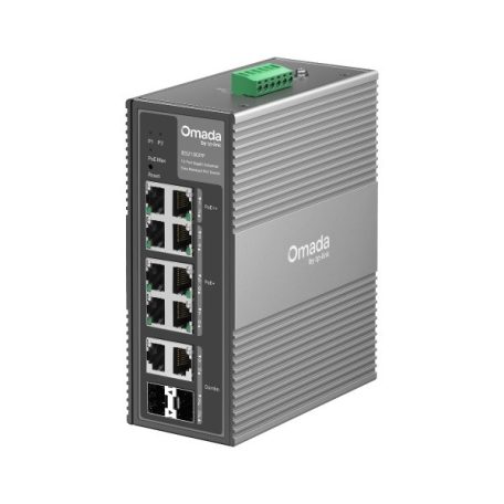 TP-Link Switch Industrial PoE - IES210GPP (8x 1Gbps bt/at/af PoE port; 2x SFP port; 240W; DC 12-57V; DIN-sín)