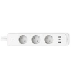   TP-Link Okos Elosztósor - Tapo P300 (230V-10A; 2,4GHz; BT; 3x külön kapcsolható aljzat; 1,5m kábel; 2xUSB; 1xUSB-C)