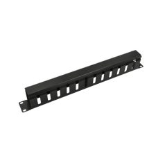   Walisec rackszekrény kiegészítő - CM-04 (Kábel rendező panel, Gyűrű panel fém takaróval, 1U(19"), fekete)