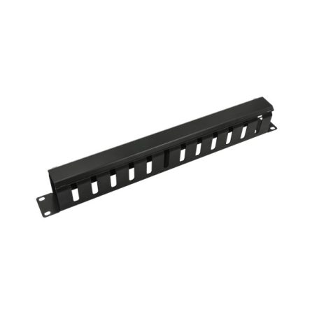 Walisec rackszekrény kiegészítő - CM-04 (Kábel rendező panel, Gyűrű panel fém takaróval, 1U(19"), fekete)