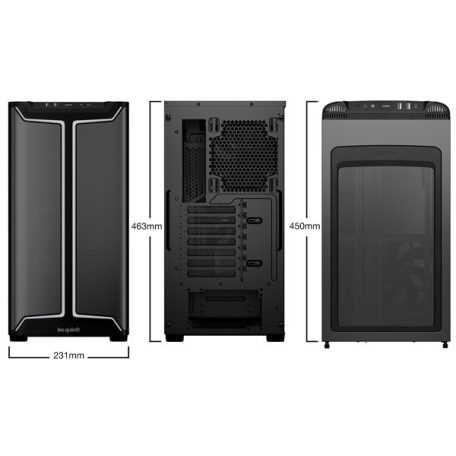 Be Quiet! Számítógépház - Pure Base 501 DX Black (ATX, edzett üveg oldallap, fekete)