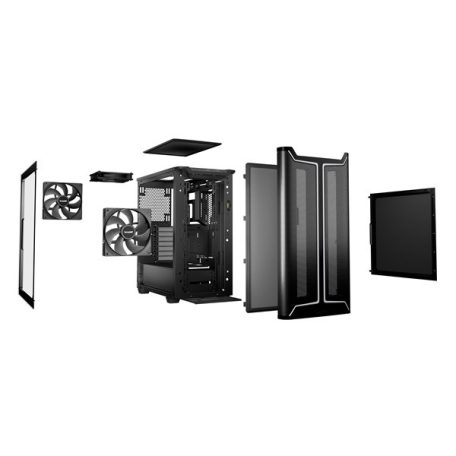 Be Quiet! Számítógépház - Pure Base 501 DX Black (ATX, edzett üveg oldallap, fekete)