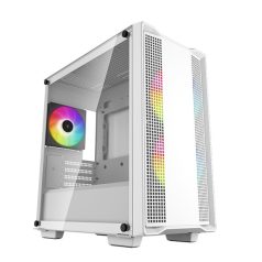   DeepCool Számítógépház - CC360 ARGB WH (fehér, ablakos, 3x12cm ventilátor, Mini-ITX / Micro-ATX, 1xUSB3.0, 1xUSB2.0)