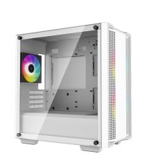   DeepCool Számítógépház - CC360 ARGB WH (fehér, ablakos, 3x12cm ventilátor, Mini-ITX / Micro-ATX, 1xUSB3.0, 1xUSB2.0)