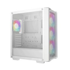   DeepCool Számítógépház - CC560 MESH WH V2 (ablakos, 4x12cm A-RGB ventilátor, ATX, 2xUSB3.0, fehér)